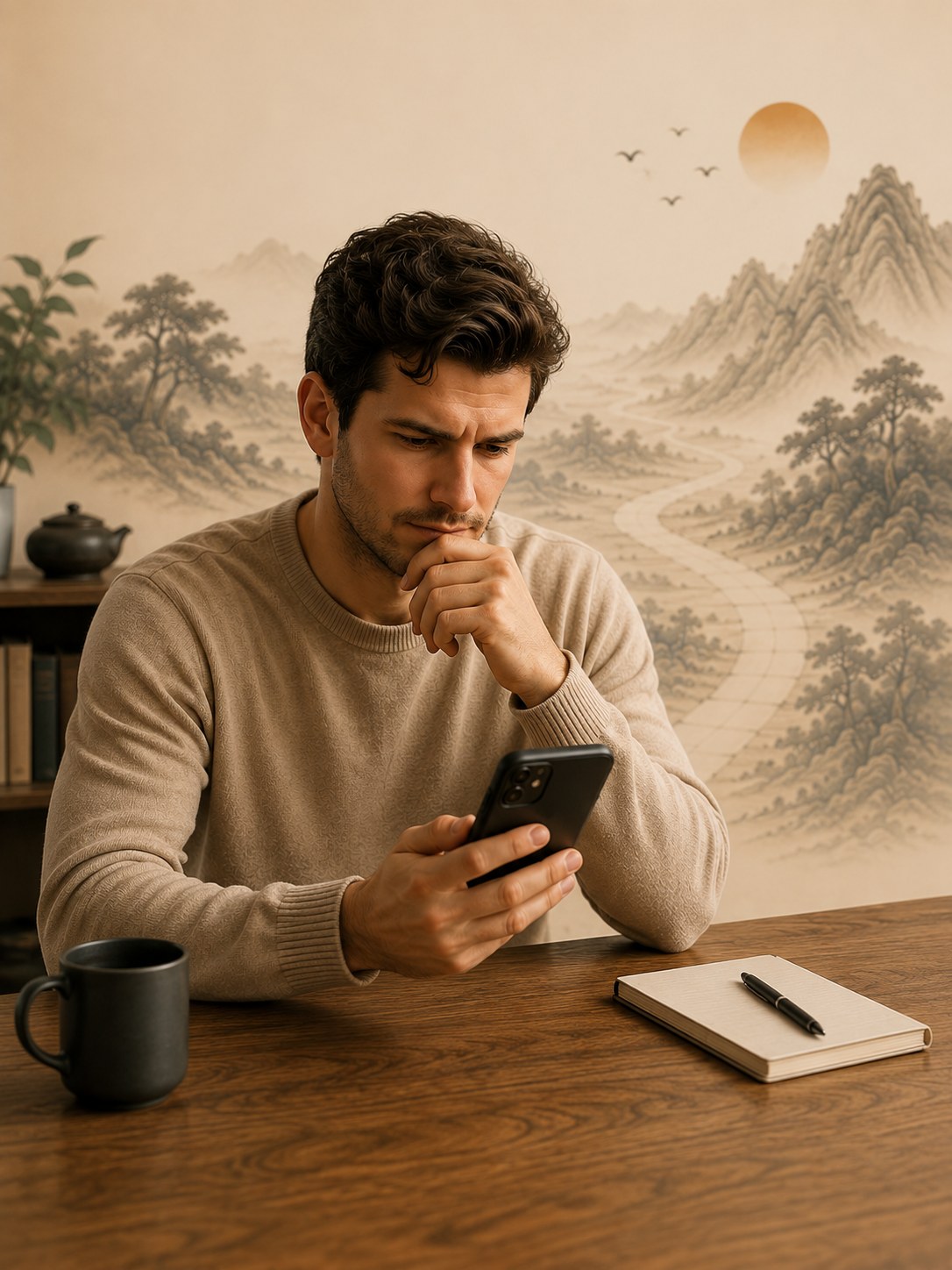 Person reviewing a decision on a phone
